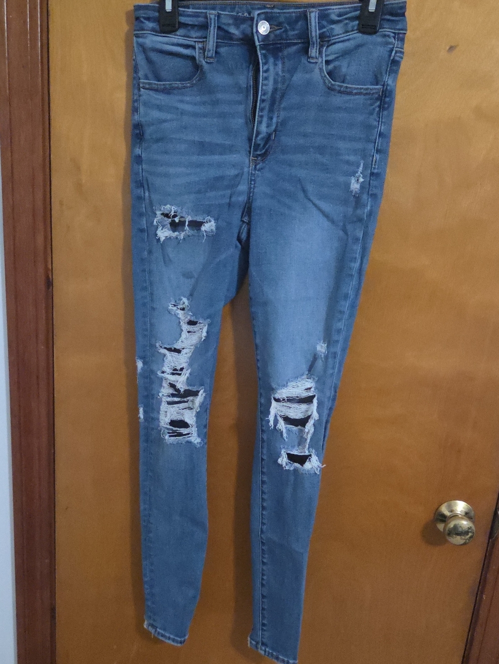 American Eagle Outfitters Ripped Light Blue Skinny Jeans